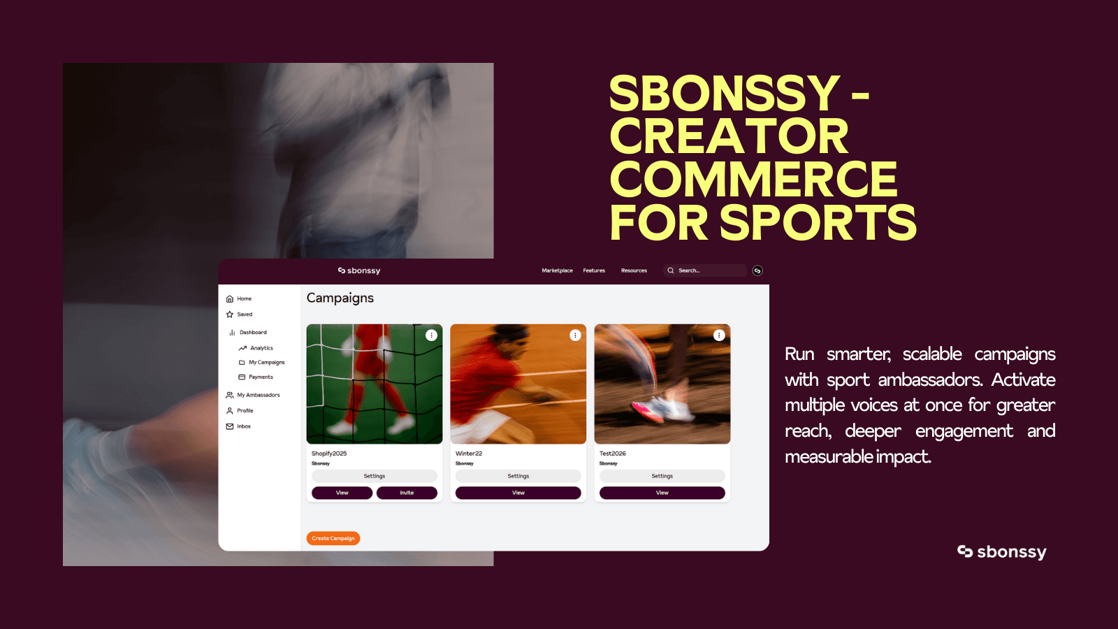 Launch affiliate campaigns with Sport Ambassadors