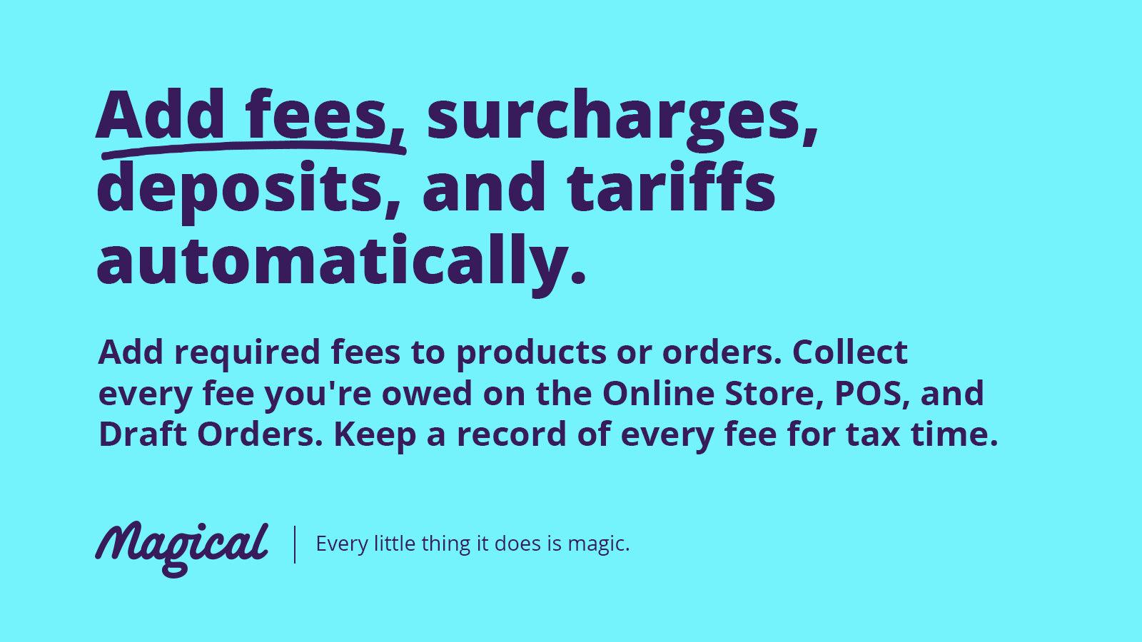 Shopify App for Mandatory Fees