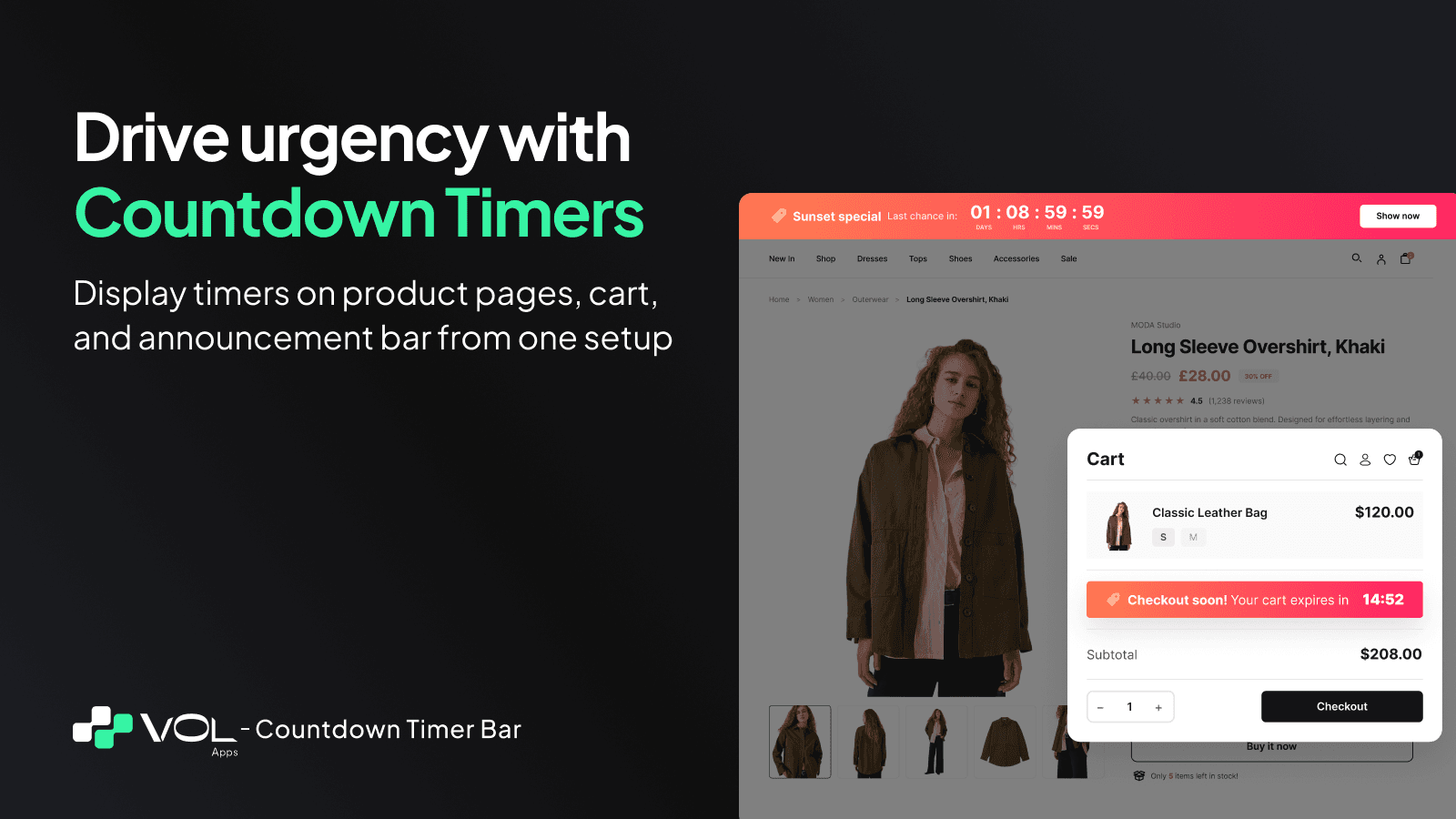 Increase conversions with countdown timers across your store