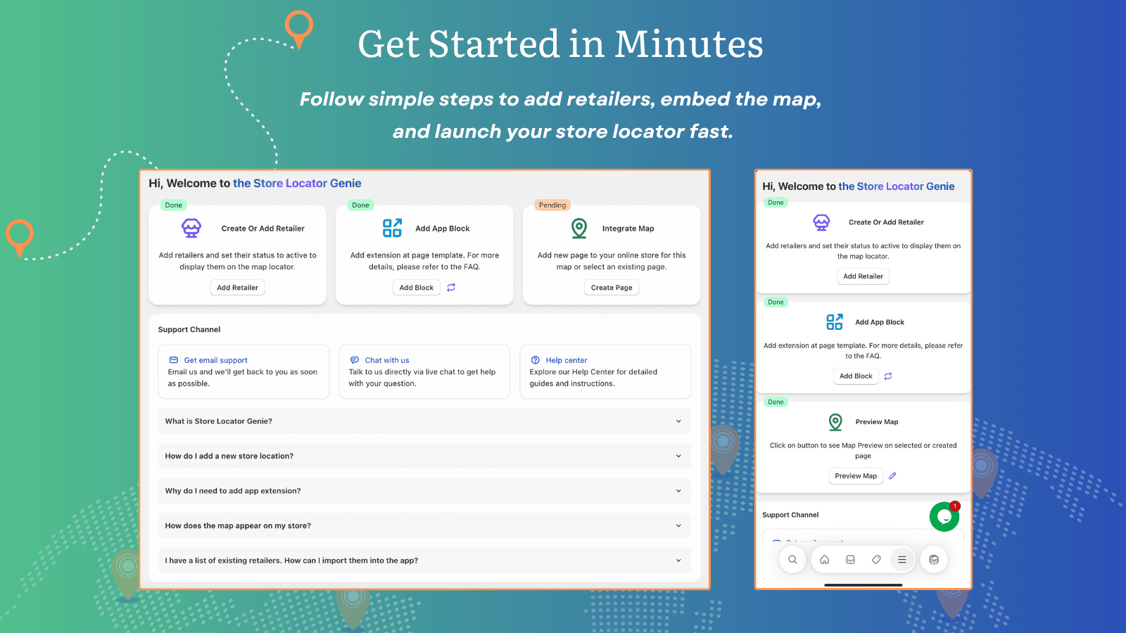 Store locator Dashboard
