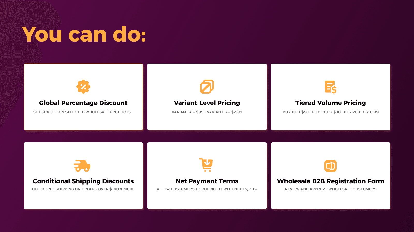 Effortlessly manage wholesale B2B pricing