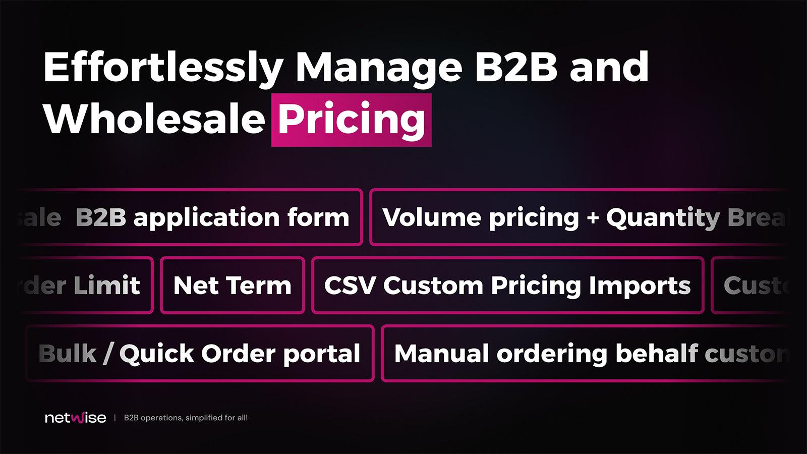 Effortlessly Manage B2B and Wholesale Pricing
