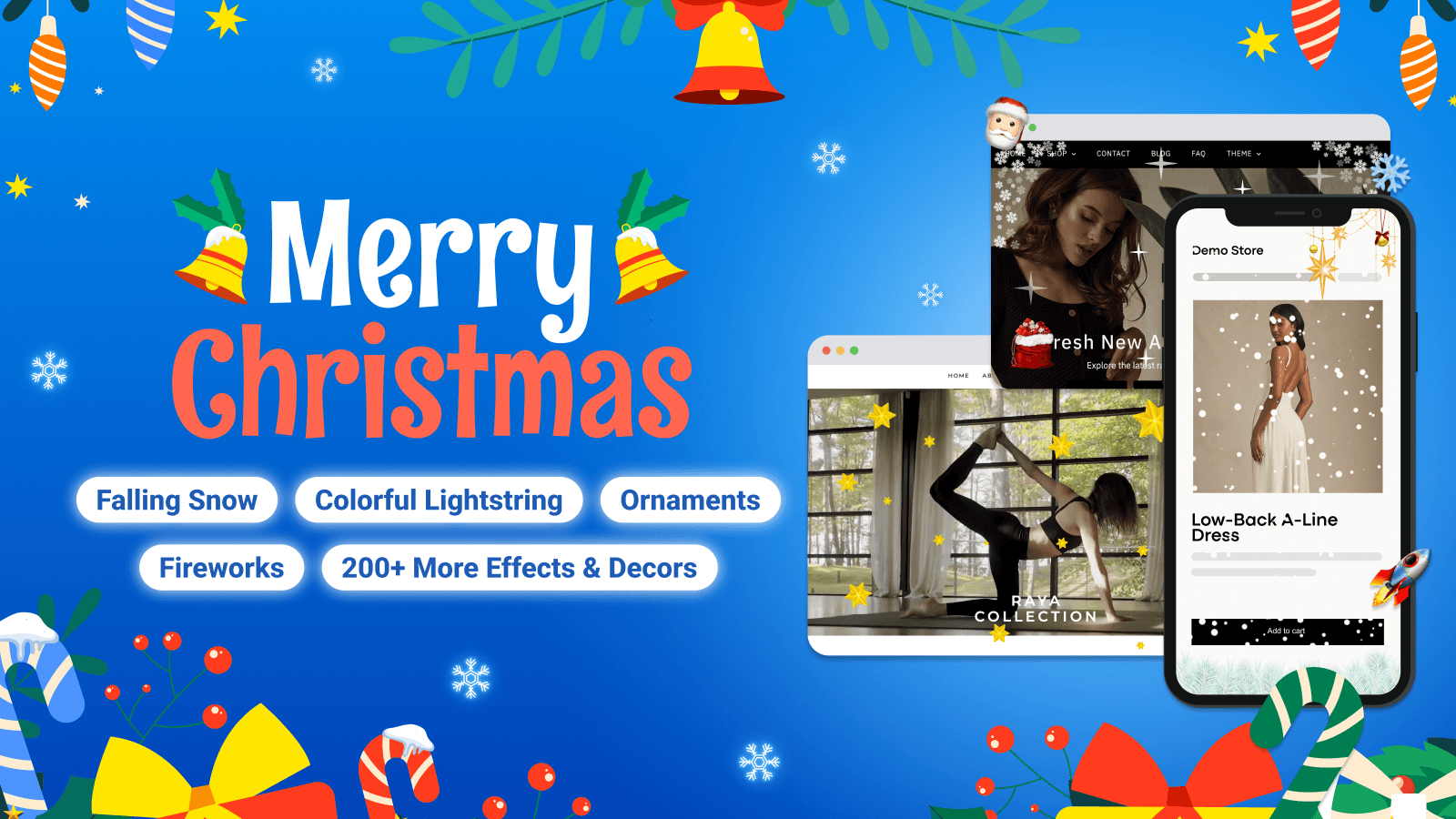 Add BFCM butterflies, sakura leaves, Halloween, Christmas snow