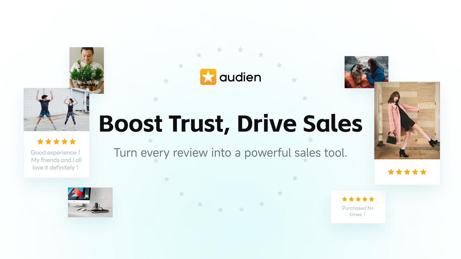 Product Review App by Audien helps amplify store trust and sales