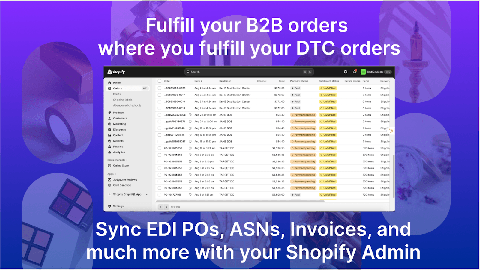 View and manage your EDI orders where you manage your DTC orders