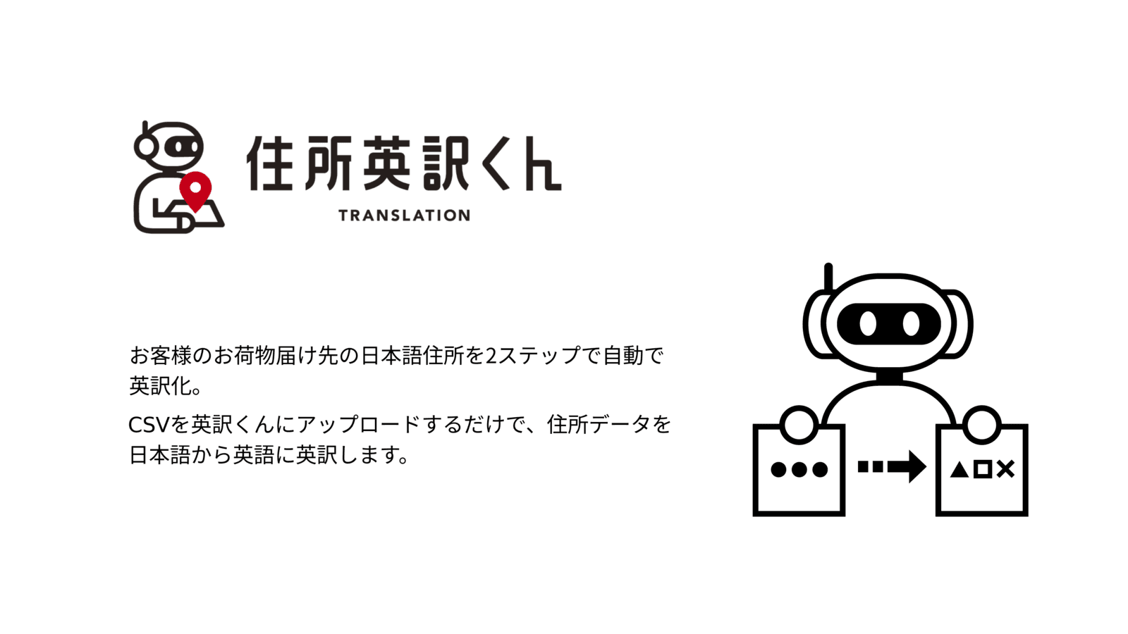 お客様のお荷物届け先の日本語住所を2ステップで自動で英訳化
