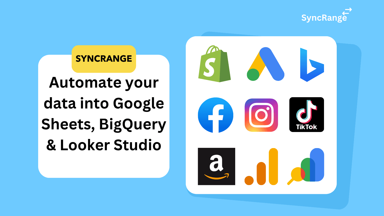 SyncRange Integrations Shopify, Facebook, Linkedin and TikTok