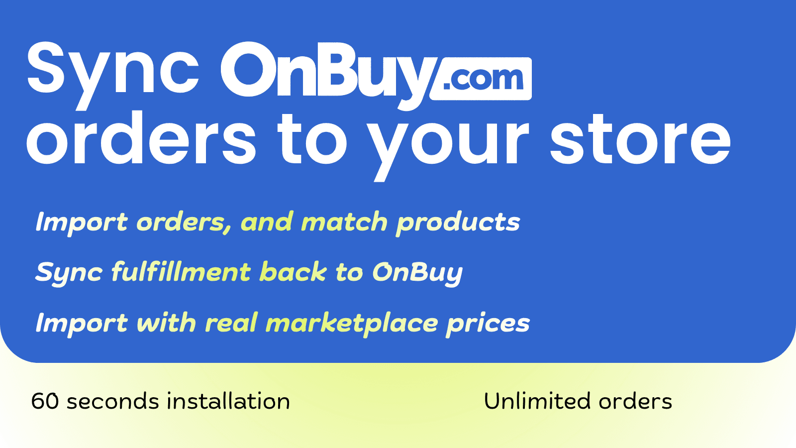 Sync OnBuy.com orders to your store