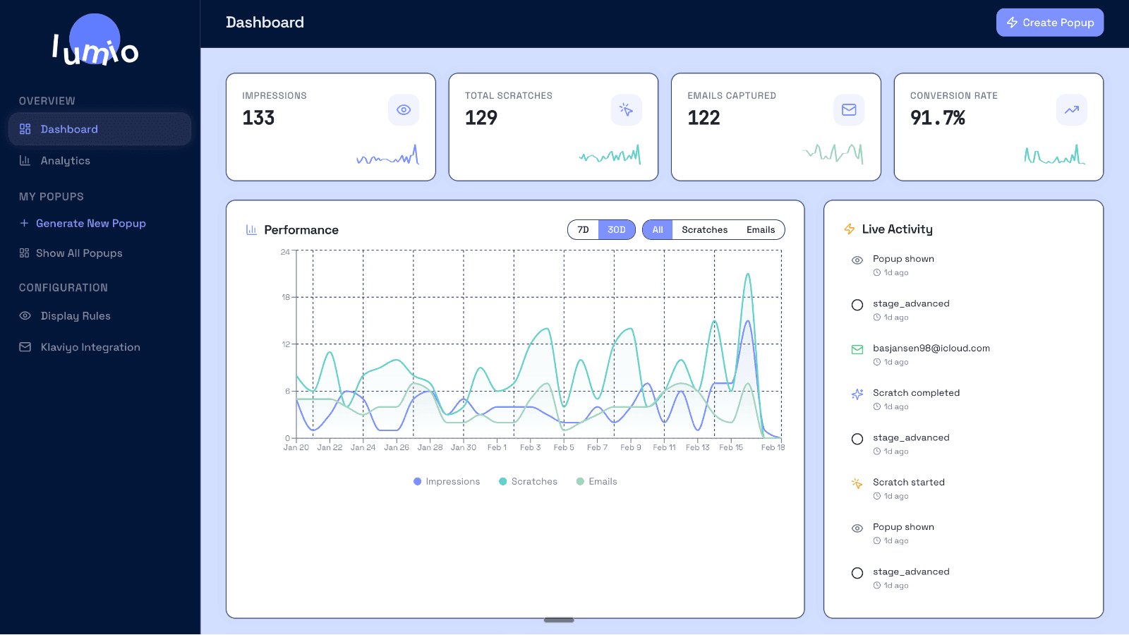 Lumio Dashboard