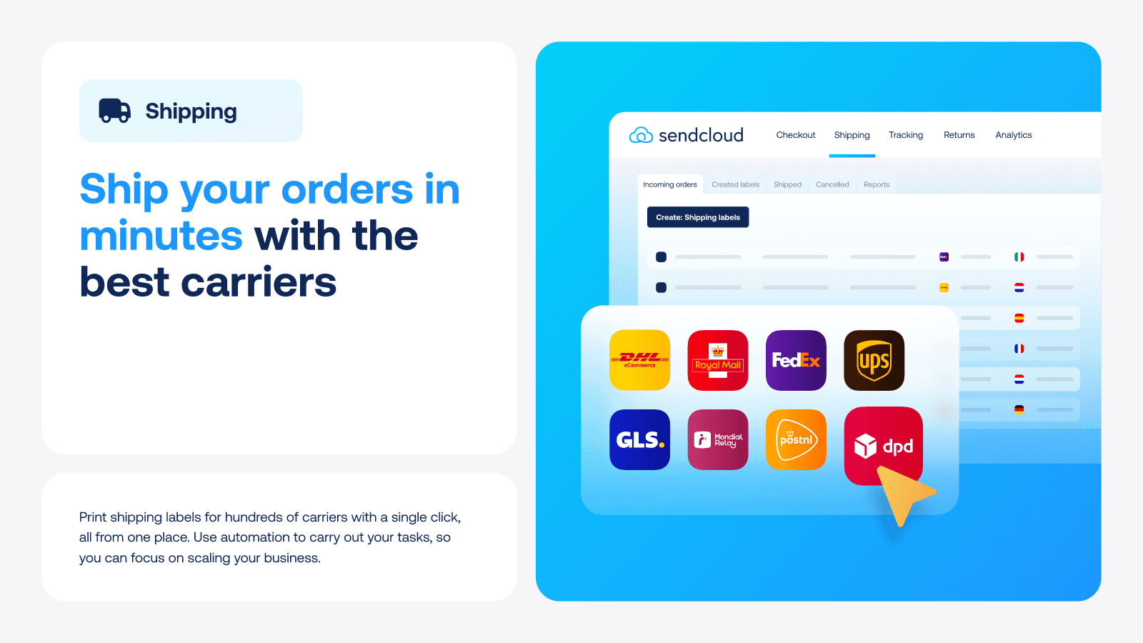 Ship your orders in minutes with the best carriers | Sendcloud