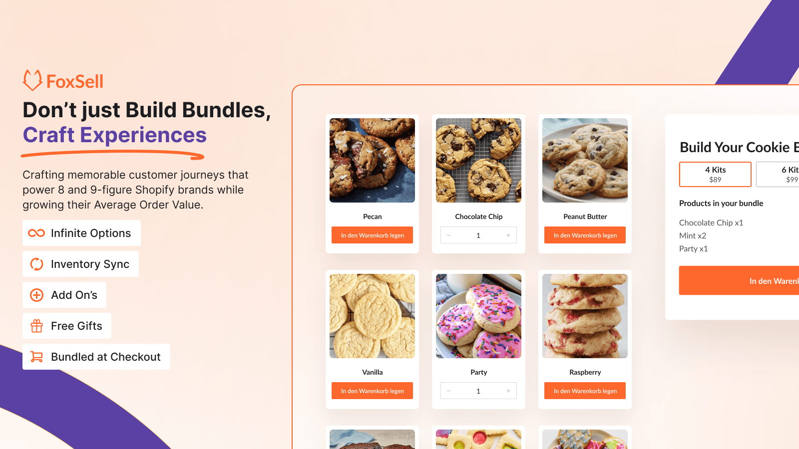 Mix and match bundle builder with infinite options