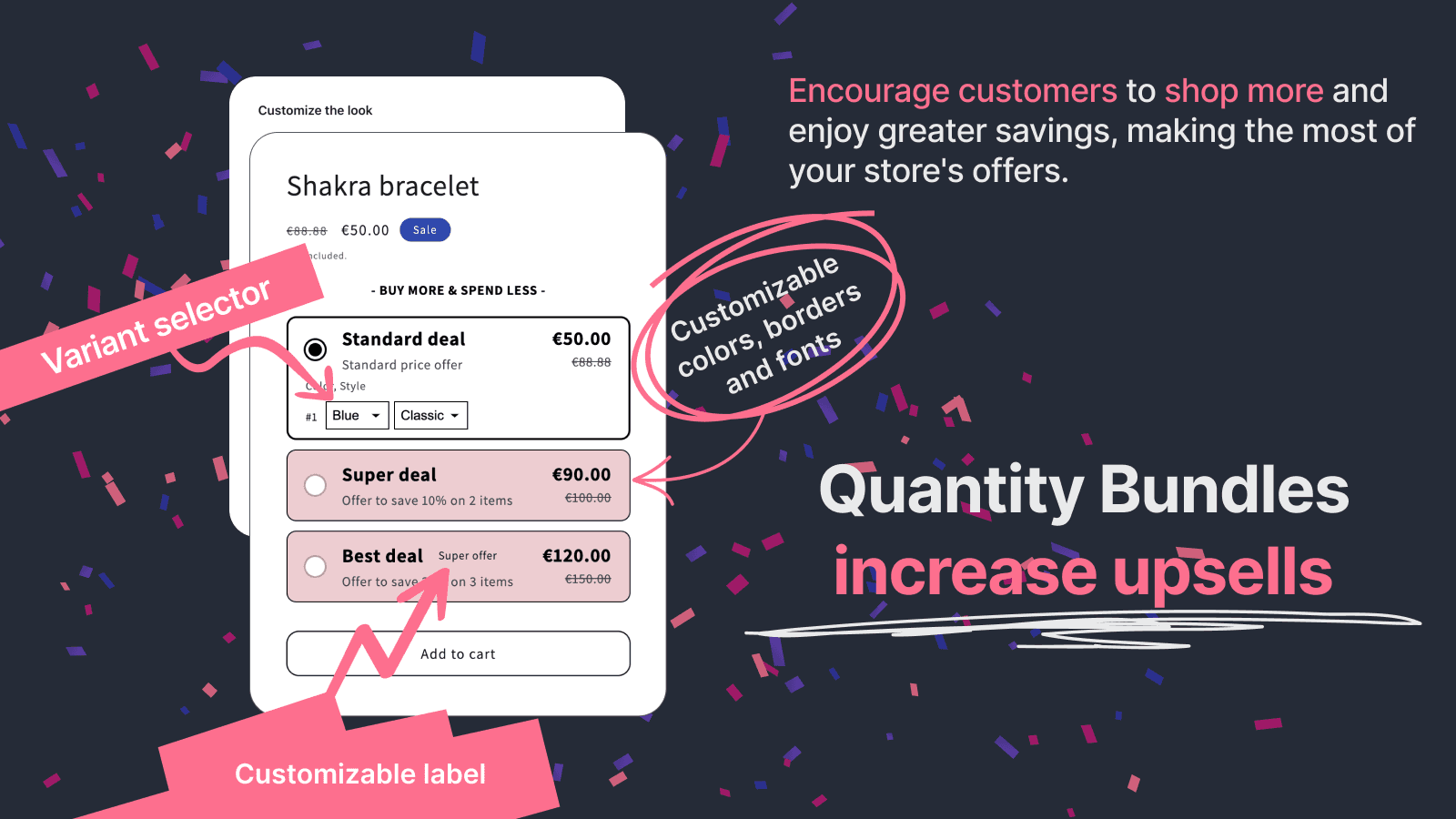 Quantity bundles to increase upsells