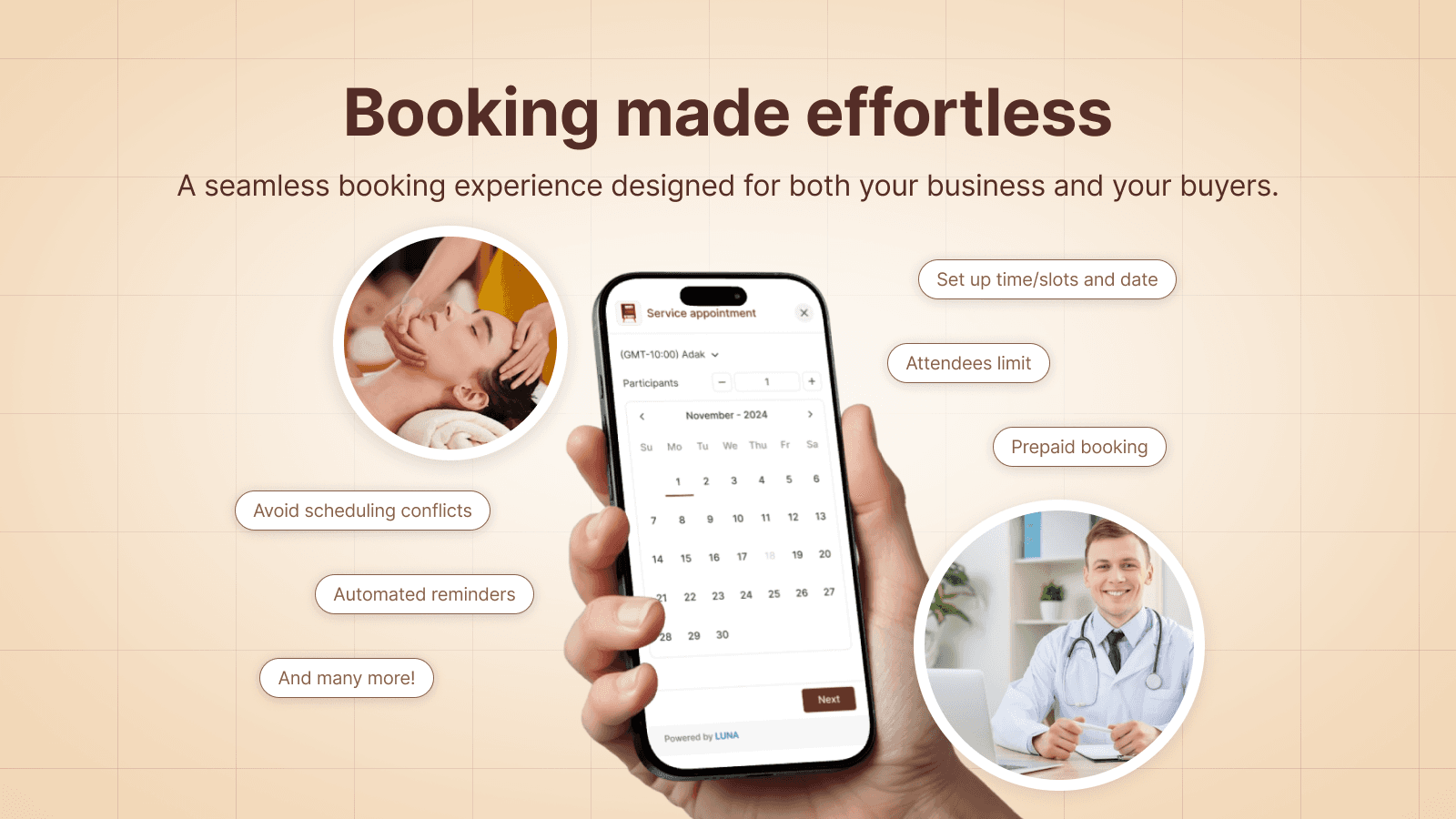 appointment booking effortless with many type of events
