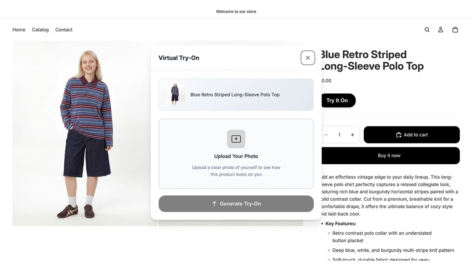 Shoppers click the "Virtual Try-On" button.
