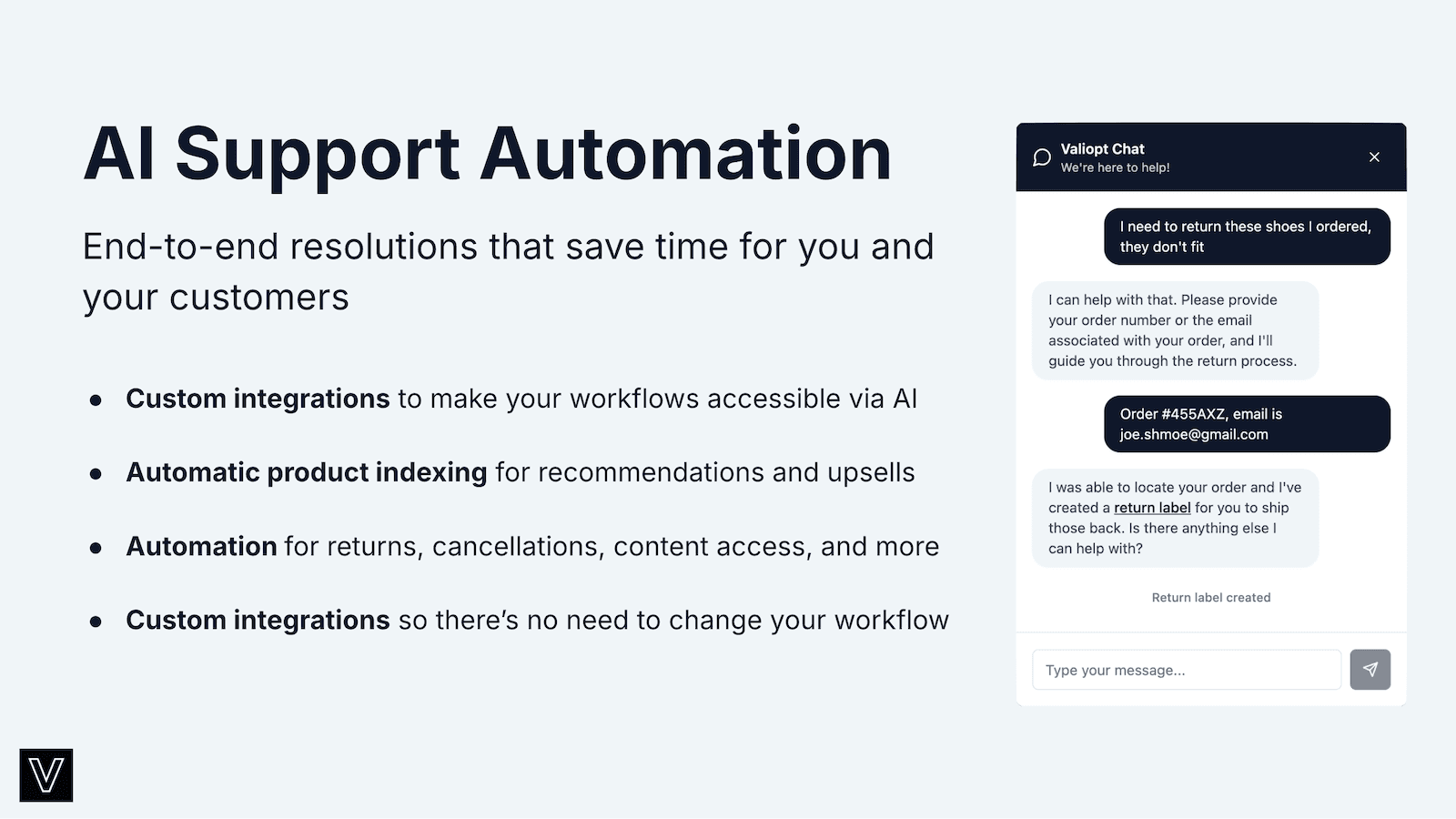 AI support automation description