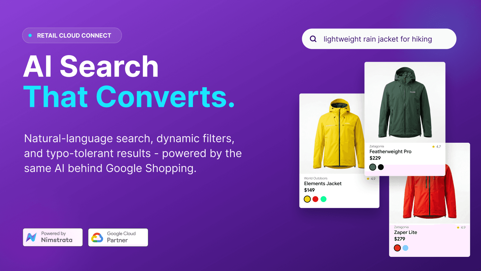 AI Commerce Search from Google Cloud that converts the best.