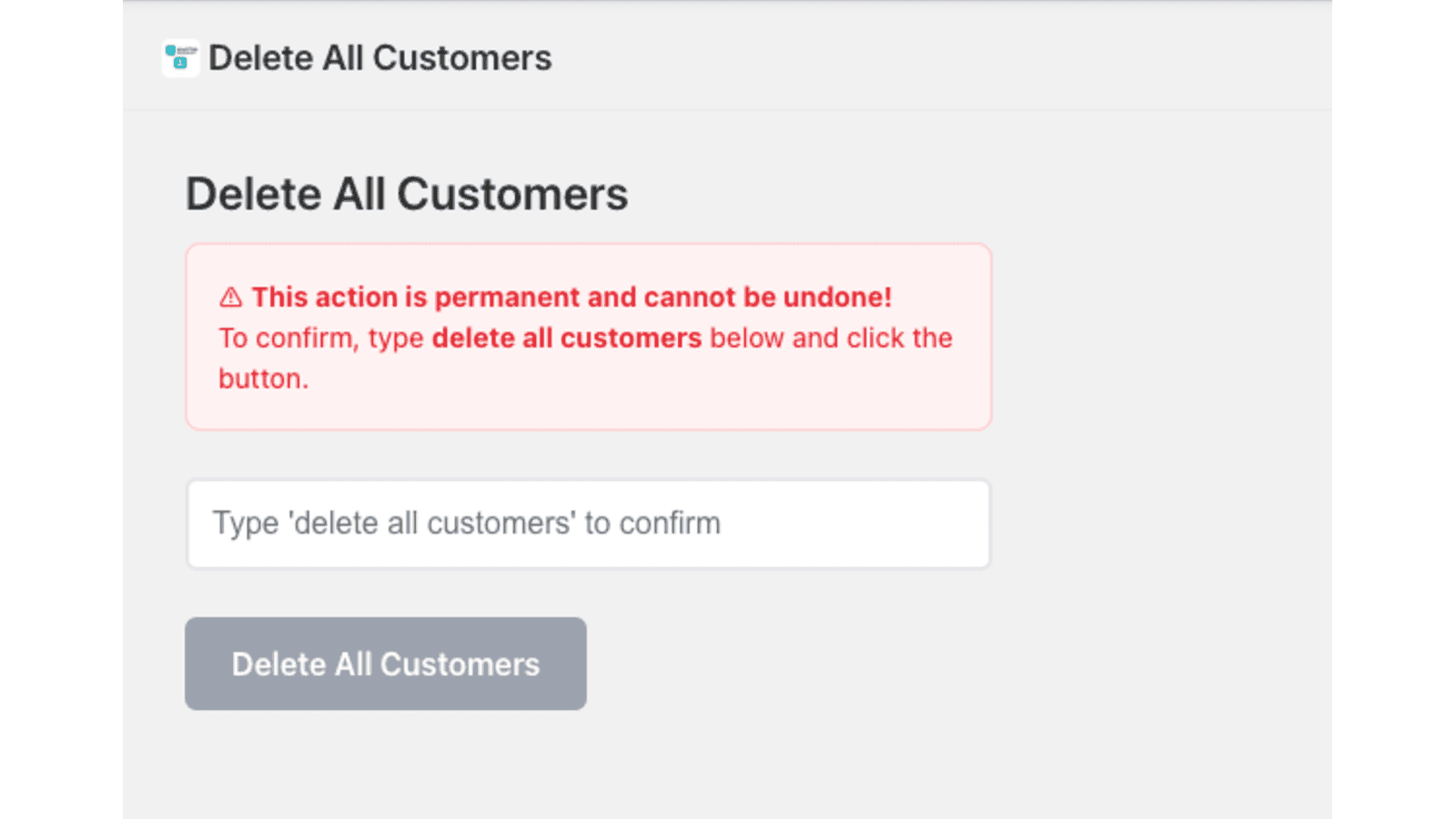 delete customers home screen