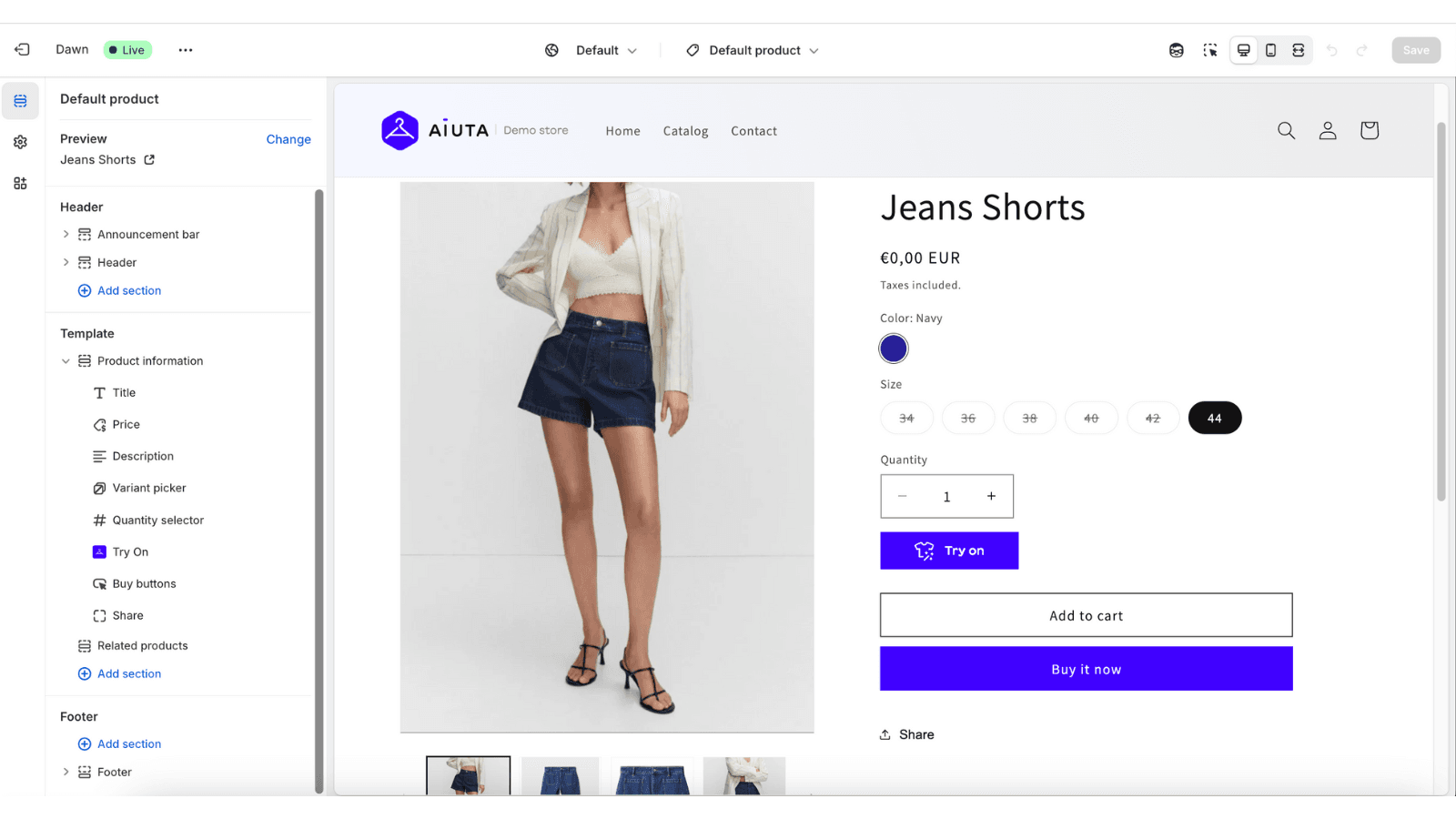 Add the Virtual Try-On button with one click