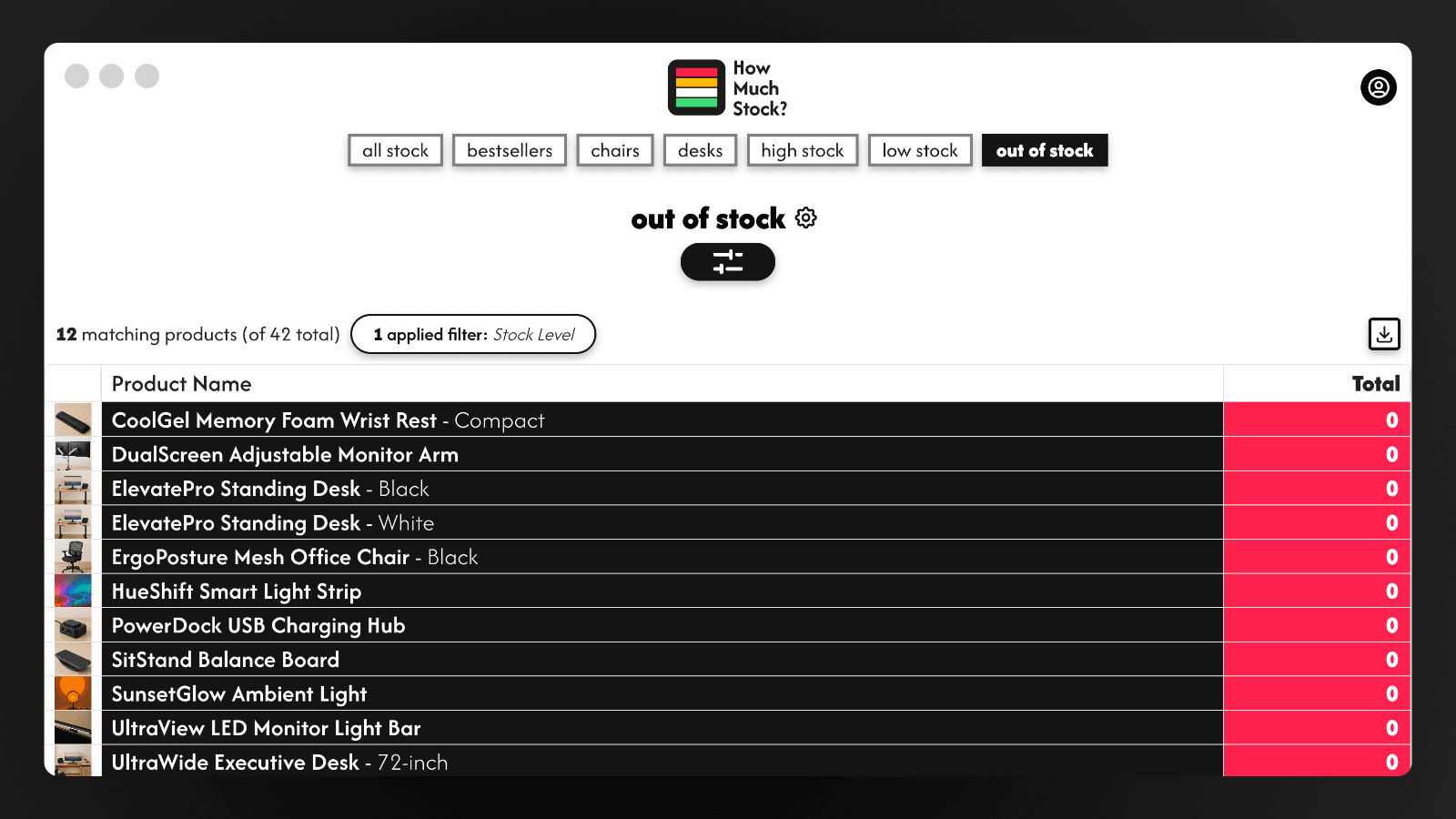Save stock checks for one-click access