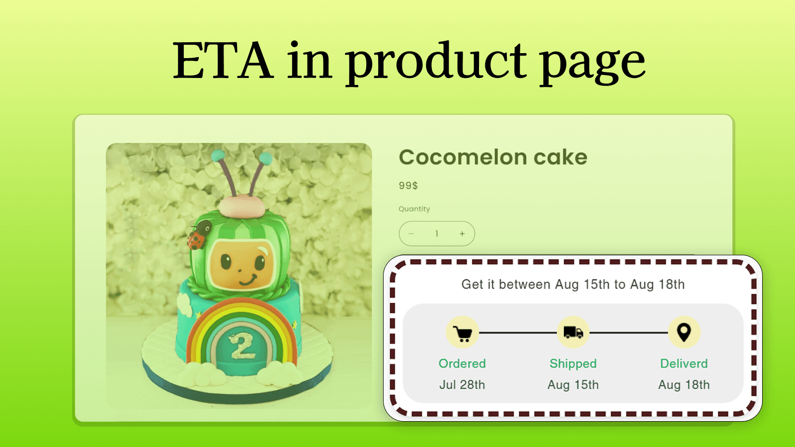 ETA for product page