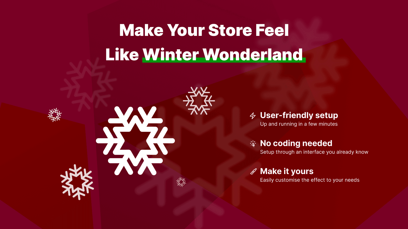 Add customizable snowfall effect to your store without code
