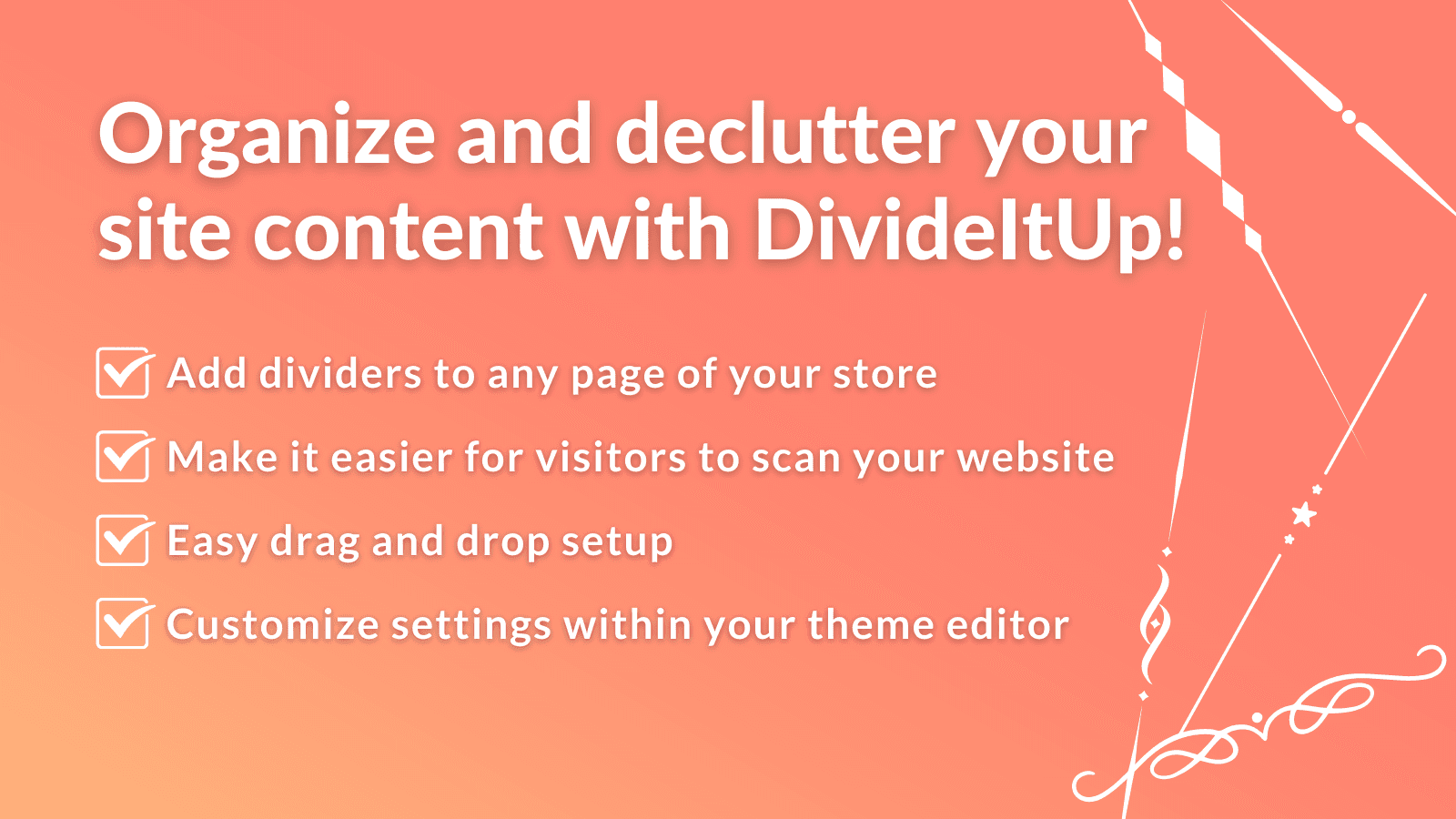 Organize and declutter your site content with DivideItUp!