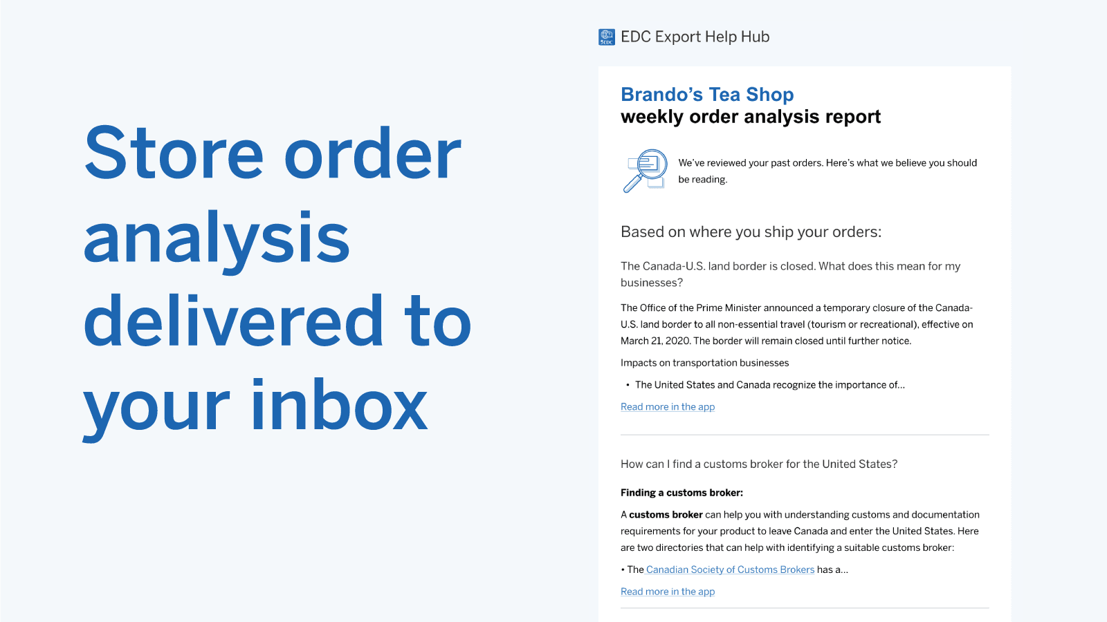 Store order analysis