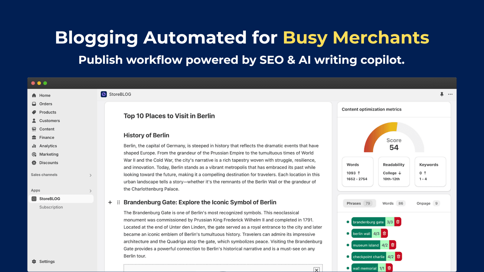 Blogging automated for busy merchants