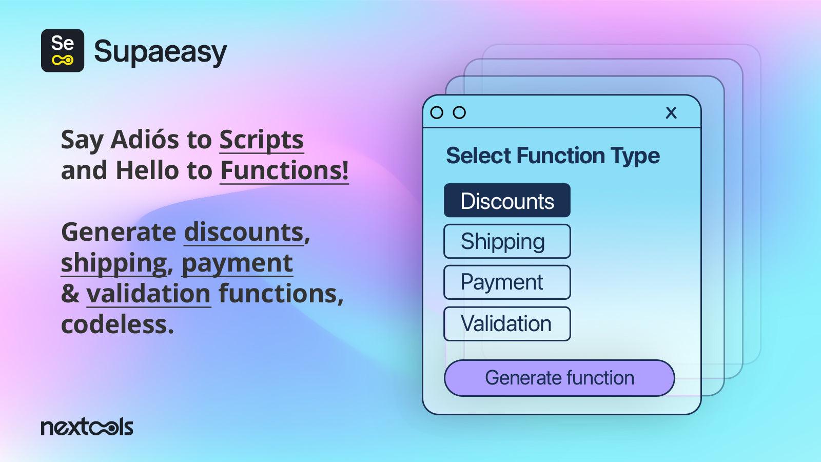 Supaeasy: Shopify AI Functions Generator & Migrator