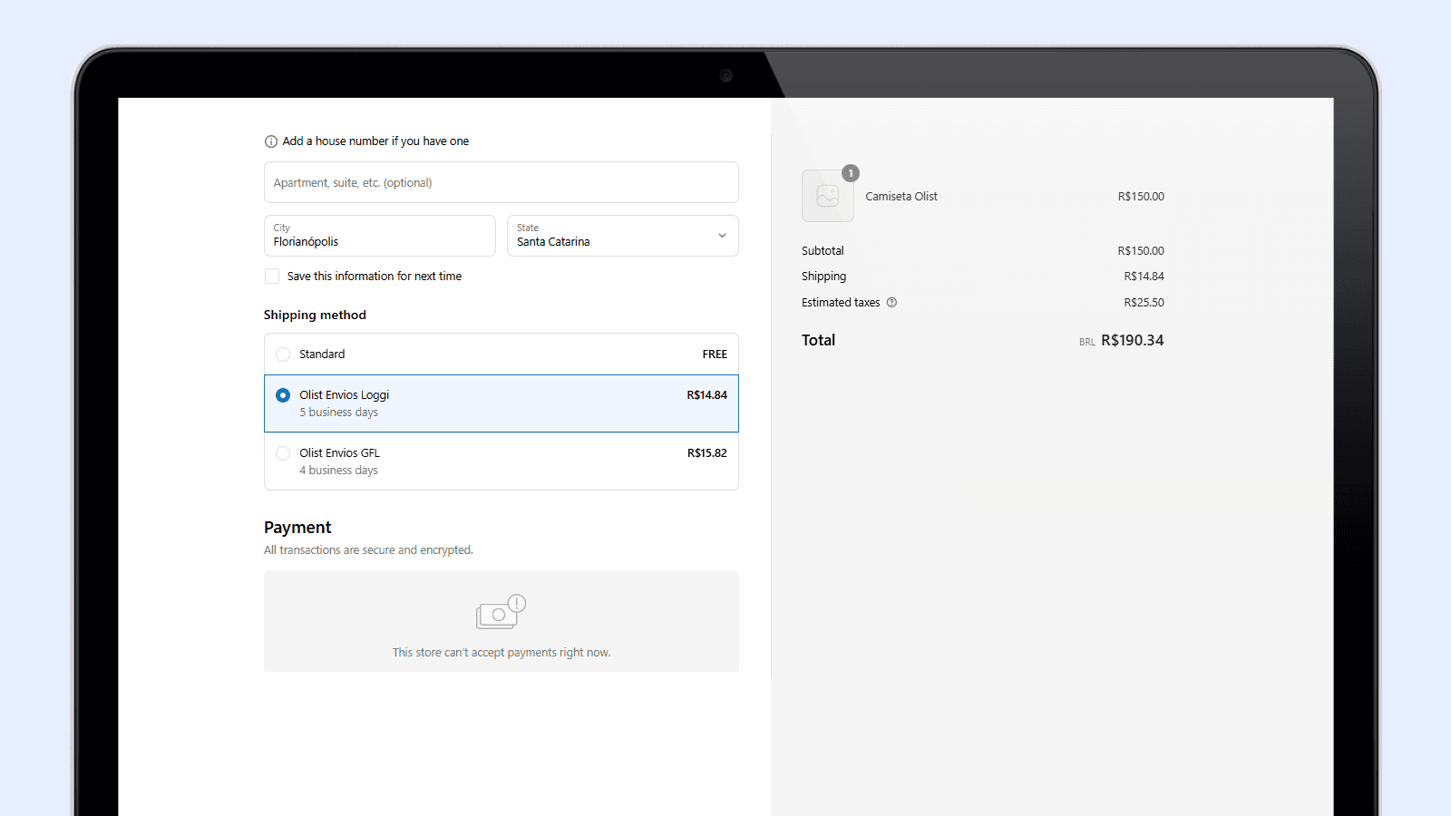 Envios da Olist Shipping quotes