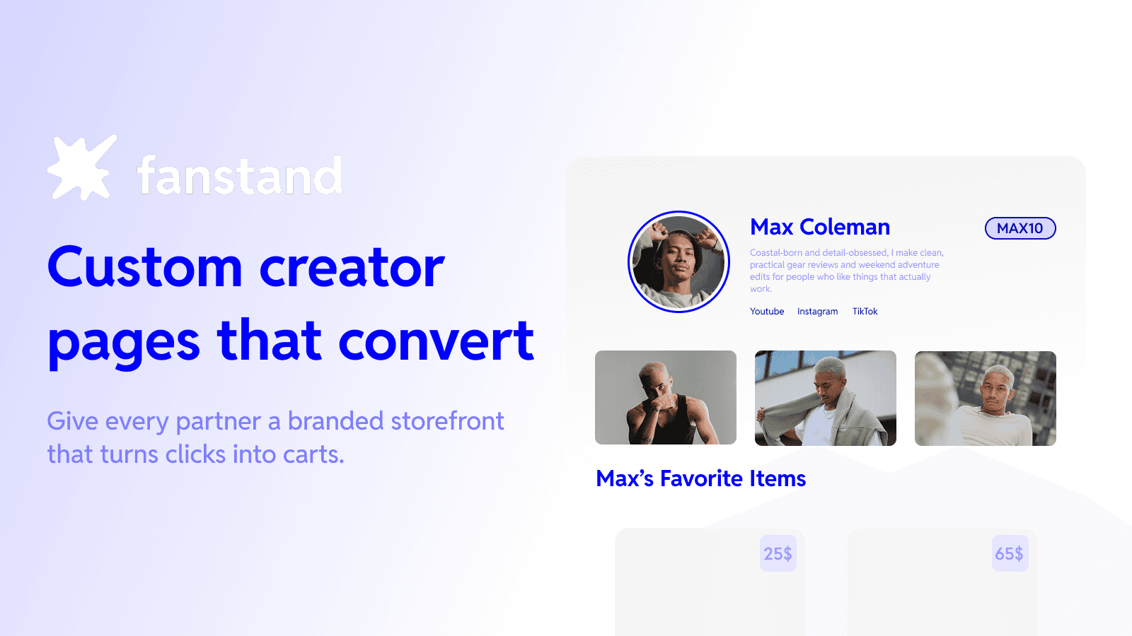 Fanstand: Custom creator pages that convert.