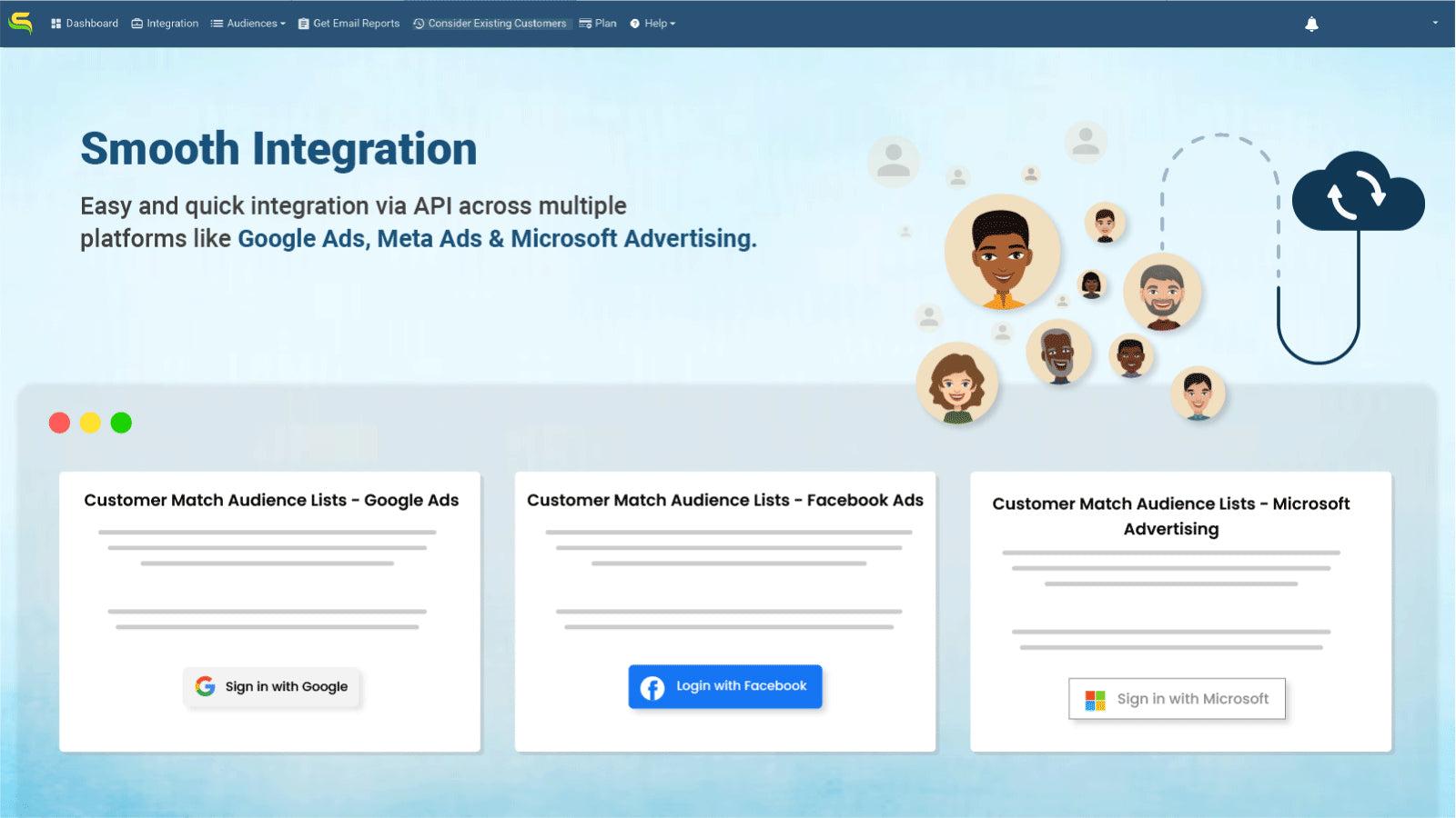 Dashboard Interface - Customer Lists for Google Ads