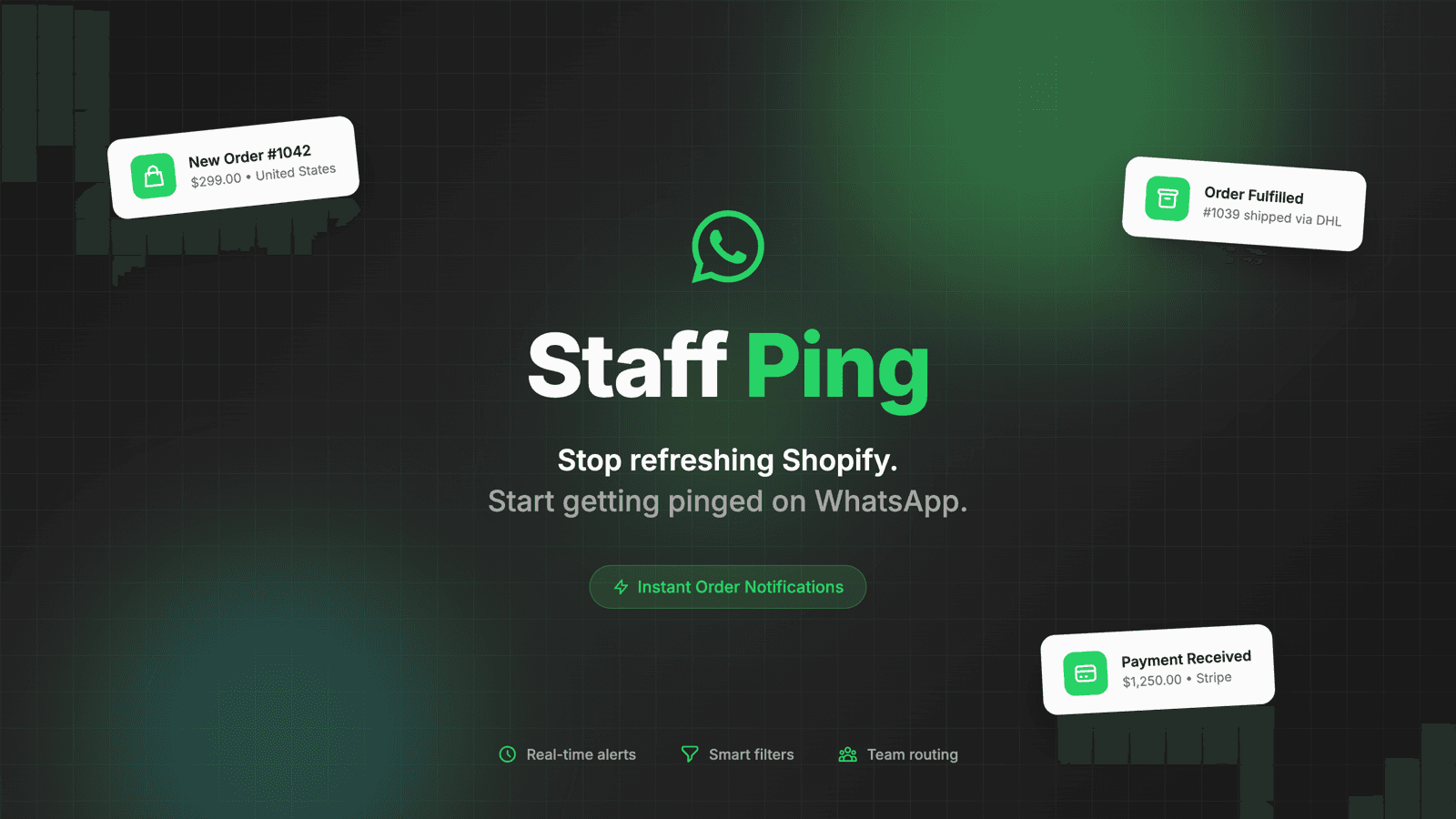 Send Shopify order alerts to your team on WhatsApp - Staff Ping