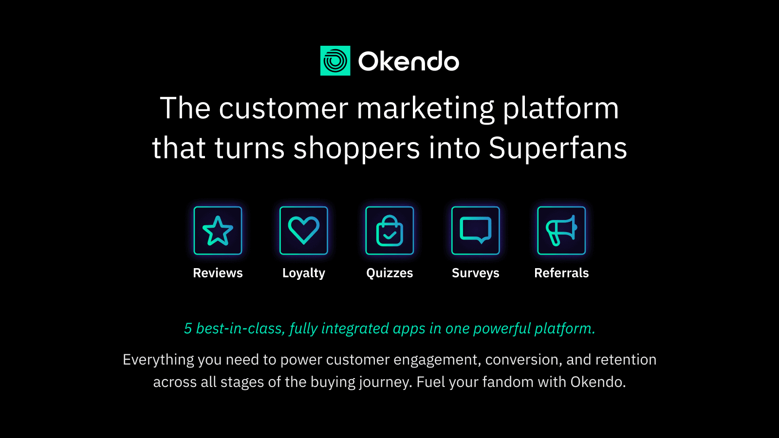 Okendo marketing platform. Shopify reviews and loyalty app.