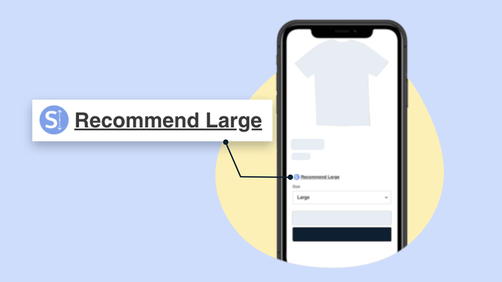 Size recommendation on a mobile phone