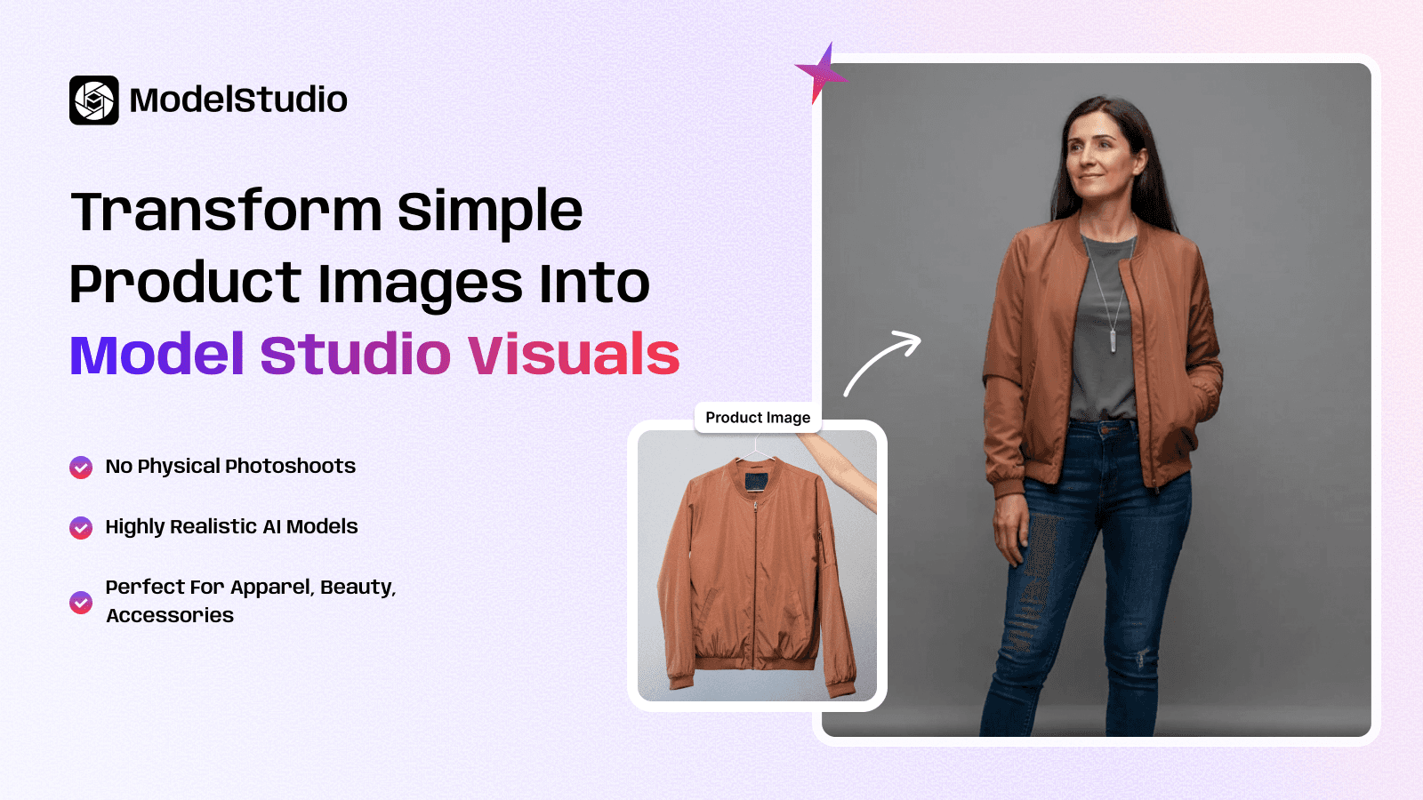 Turn product photos into realistic model studio visuals