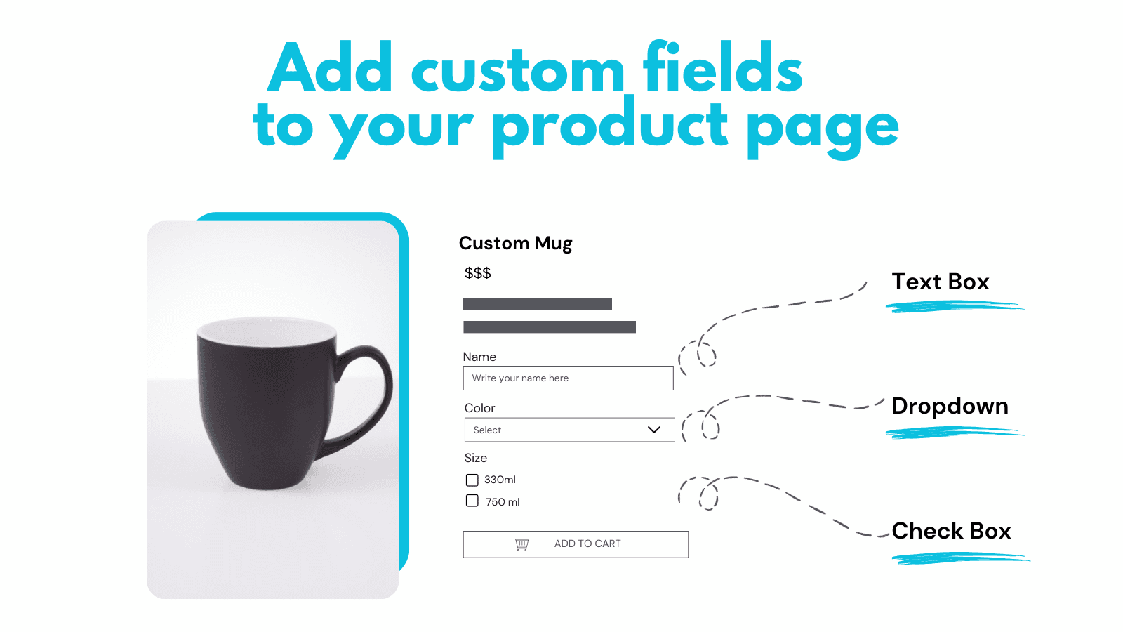 add custom fields/order field/input field to your product pages