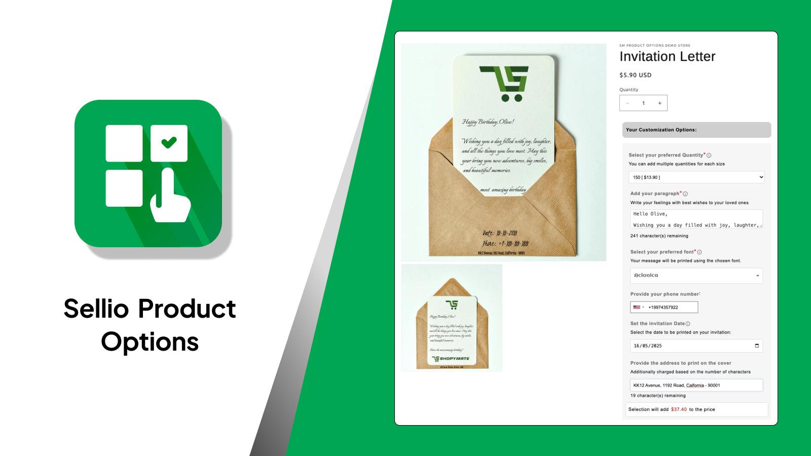 Sellio Product Options by SellioApps