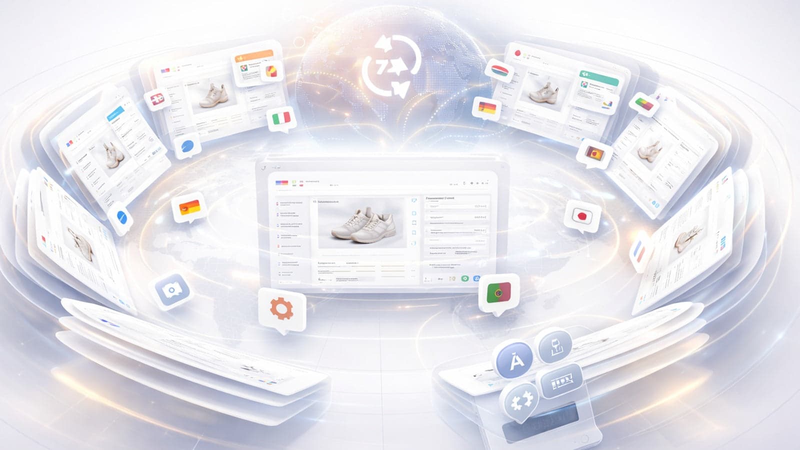 Ecommerce dashboard with synced multilingual content