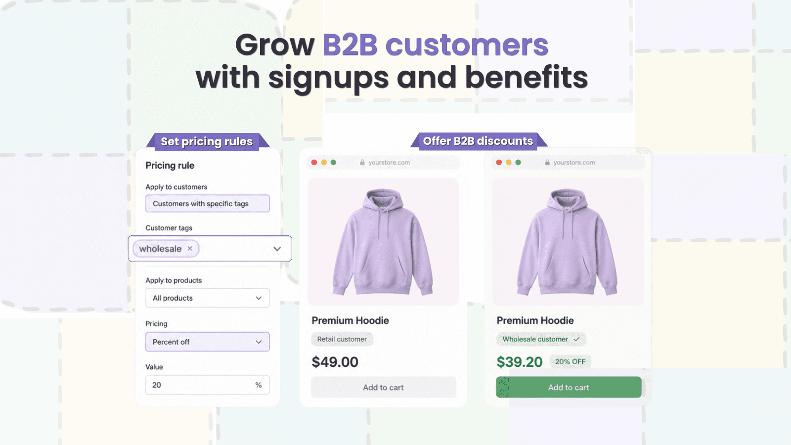 Manage B2B wholesale, quotes, net terms, and customer accounts
