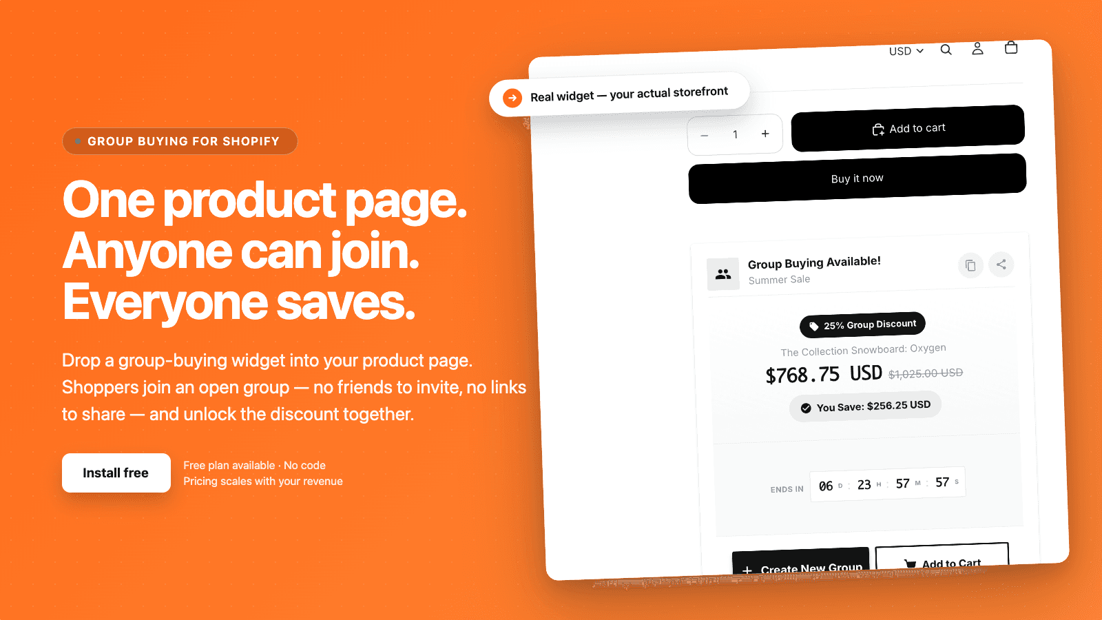 Group buying for Shopify — every customer brings 4 more